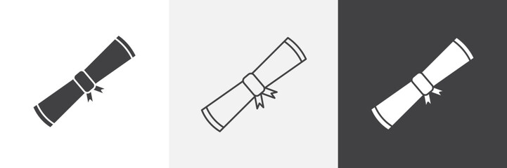 Diploma icon vector set for ui designs