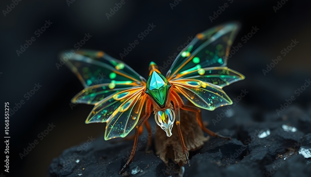 Poster an enigmatic elvish asymmetric chrysalid: a stunning visual of nature's intricate design and form fo