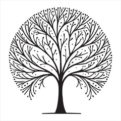 Tree Logo of life silhouette Clipart - Celtic tree Illustration Design