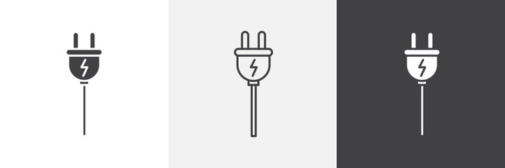 Electrical plug icon set. vector illustration.