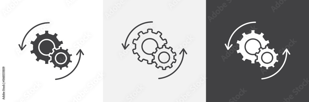 Poster implementation icon set. vector illustration.