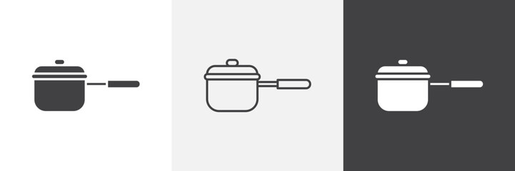 Sauce pan icon set. vector illustration.