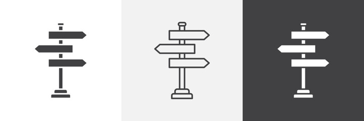 Signpost icon set. vector illustration.
