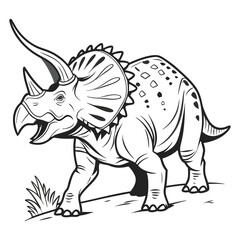 vector drawing of a Triceratops  