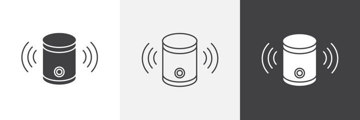 Smart speaker icon vector set for ui designs