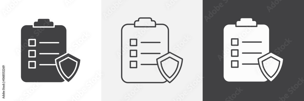 Poster contract coverage icon set. vector illustration.