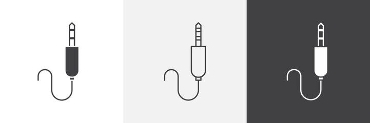 Audio jack icon set. vector illustration.