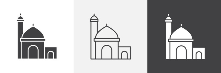 Mosque icon set. vector illustration.