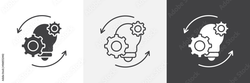 Poster implementation icon set. vector illustration.