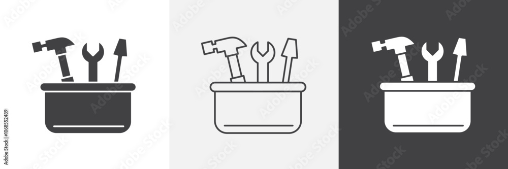 Aufkleber toolbox icon vector set for ui designs