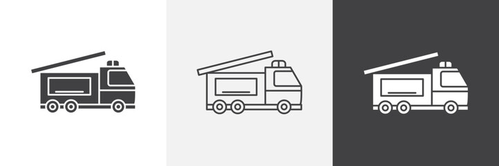 Fire truck icon set. vector illustration.