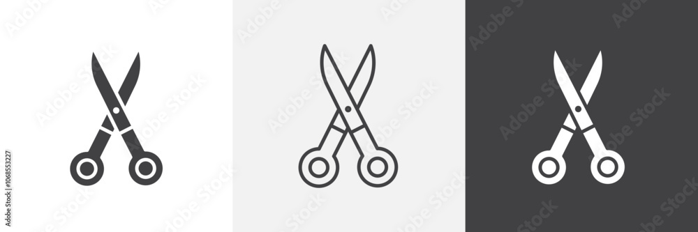 Aufkleber scissors icon vector set for ui designs