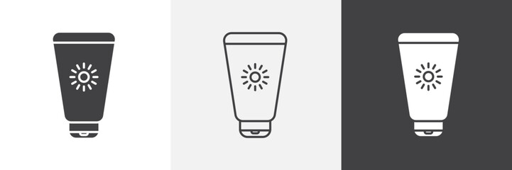 Sunscreen icon set. vector illustration.