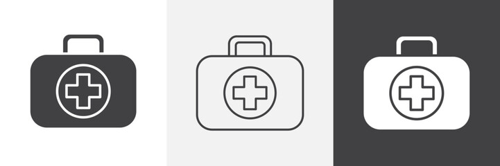 Medical aid kit icon set. vector illustration.