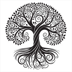 Logo tree of life silhouette Clipart Design - silhouette Clipart Design