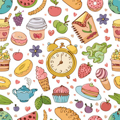Children's toy hand drawn seamless pattern