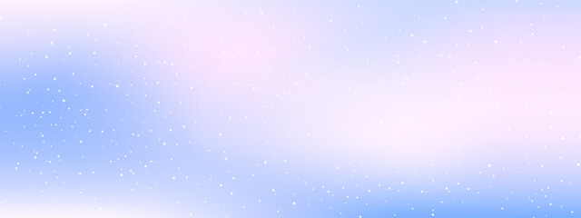 Gradient background. Winter pastel colored background with snow, stars. Simple soft vector background