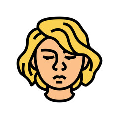 shame woman expression color icon vector. shame woman expression sign. isolated symbol illustration