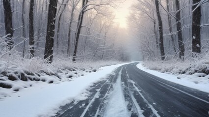 road in the snow
