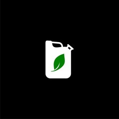 Plant bio canister icon  isolated on black background.