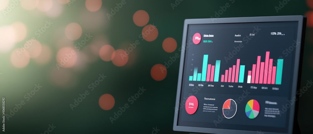 Poster dynamic digital dashboard illustrating real-time impacts of economic policy adjustments on small bus