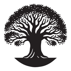 Celtic Tree of Life Silhouette  illustration - Logo tree Vector Clipart Design