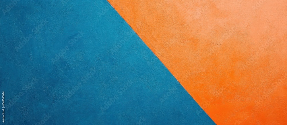 Poster abstract background with a diagonal line dividing blue and orange sections.