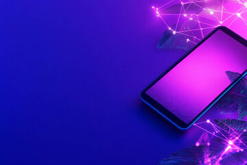 Modern Smartphone on Vibrant Background