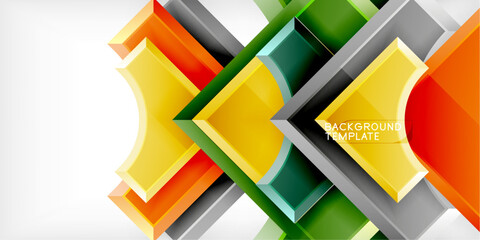 Arrow with round elements. Color geometric shapes background. Vector Illustration For Wallpaper, Banner, Background, Card, Book Illustration, landing page