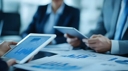 Fototapeta premium Photo Business Meeting Data Analysis Teamwork Technology
