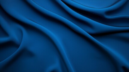 Fototapeta premium Rich Blue Fabric with Flowing, Elegant Drapery for Background and Textile Design