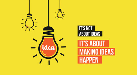 Idea Office Wall Decal, Motivational, Quotes, Corporate Branding, Wall Mural Sticker design.
