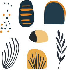 Abstract Boho Sea Algae Set – Minimalist Modern Organic Shapes Illustration Collection for Ocean, Coastal, and Nature-Inspired Wall Art Decor