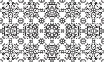 Hmong ethnic pattern, snail pattern, designed to imitate the original Hmong pattern, used in designing clothes, bags, etc.
