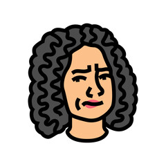 skepticism woman expression color icon vector. skepticism woman expression sign. isolated symbol illustration