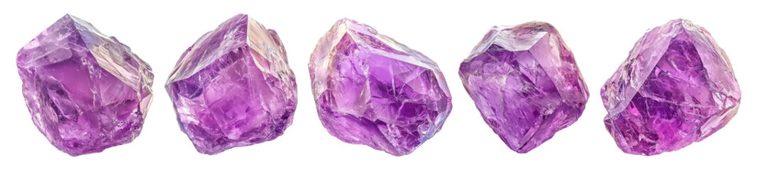 isolated amethyst crystal, natural gemstones