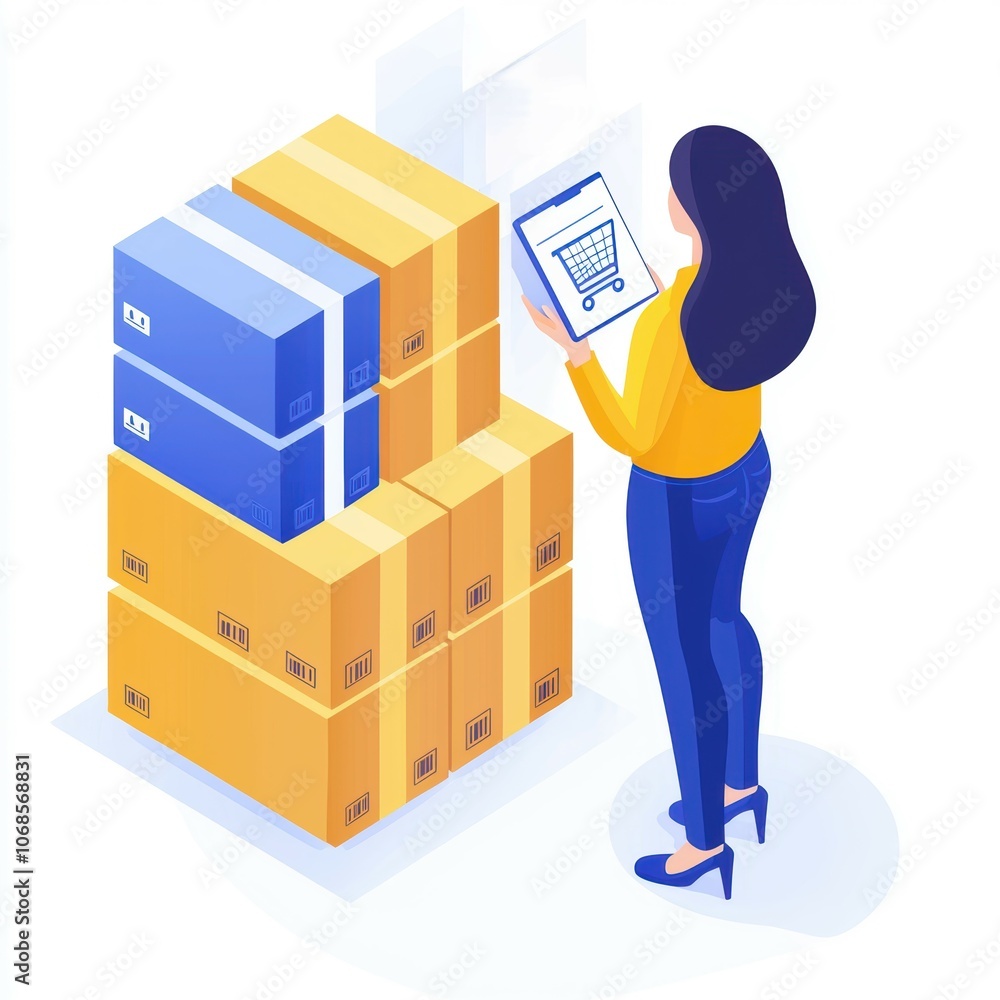 Poster warehouse manager using ai-powered analytics for stock prediction and replenishment efficiency moder