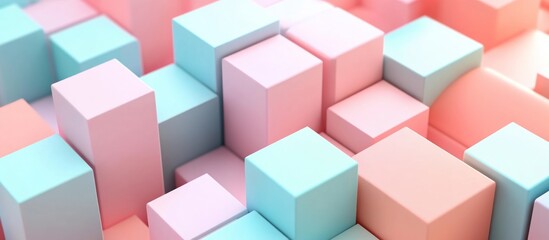 Obraz premium Abstract background with pink and blue cubes.