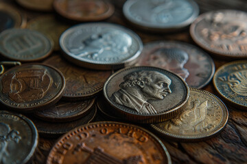 Showcasing a collection of rare and valuable currency ai generative