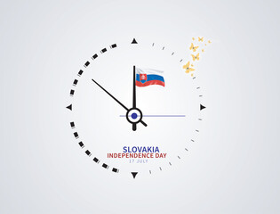 Slovakia independence day banner template waving flag