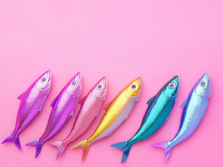 Vibrant Surreal Fish in a High Key Pop Art Style Composition