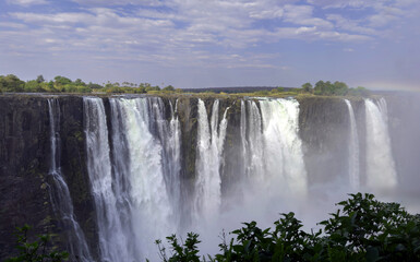 Naklejka premium Victoria Falls, waterfall on the Zambezi River between Zambia and Zimbabwe.Africa