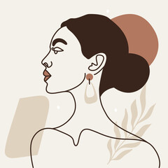 Beautiful Woman Abstract Line Art