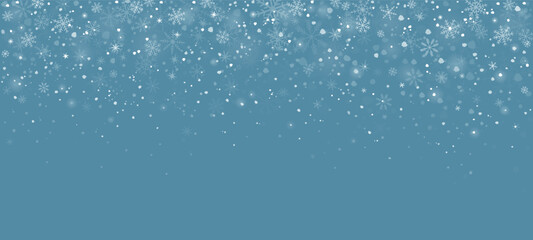 Obraz premium Winter snowflakes background, falling white flakes and fantasy snowfall