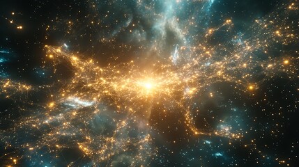 Obraz premium Abstract Cosmic Network of Stars and Nebulas