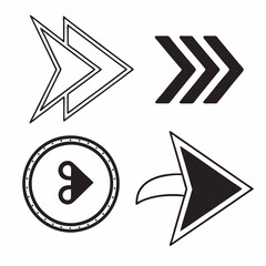 Arrow icon set. Vector illustration 