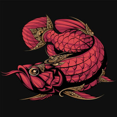 illustration of a dragon with a tattoo