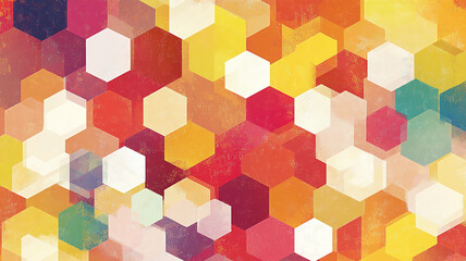 Fototapeta premium Colorful abstract hexagonal pattern showcasing vibrant hues and geometric shapes