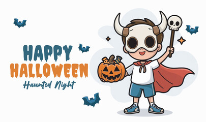 halloween pumpkin with a skull