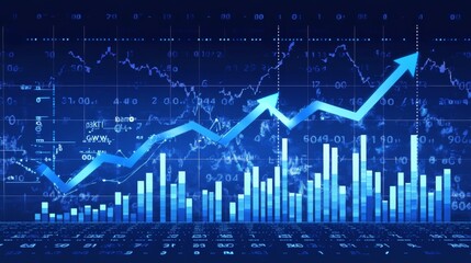 Financial Growth Chart with Rising Data and Analytics